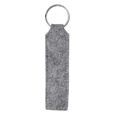 Filz Schlüsselanhänger Rechteck mit Schlüsselring, hellgraumeliert