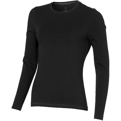 ELEVATE Damen Öko Langarmshirt Ponoka, schwarz, XXL