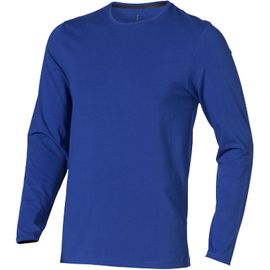 ELEVATE Herren Öko Langarmshirt Ponoka, blau, XL
