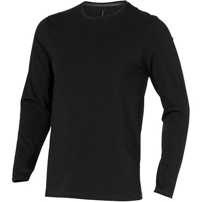 ELEVATE Herren Öko Langarmshirt Ponoka, schwarz, XL