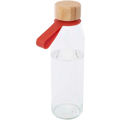 Porto 500 ml Glas-Flasche mit Silikongriff und Bambusdeckel, Brick