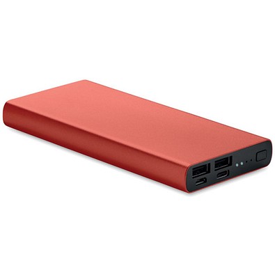 Powerbank aus recyceltem Aluminium 10.000 mAh, rot