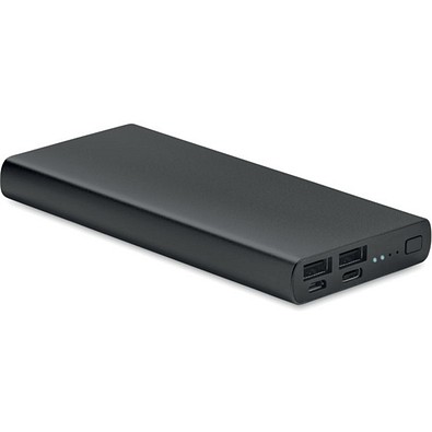 Powerbank aus recyceltem Aluminium 10.000 mAh, schwarz
