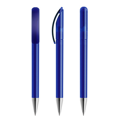 prodir® Drehkugelschreiber DS 3 mit Metallspitze, blaue Mine, dunkelblau gefrostet