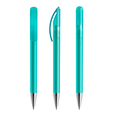 prodir® Drehkugelschreiber DS 3 mit Metallspitze, blaue Mine, petrol gefrostet