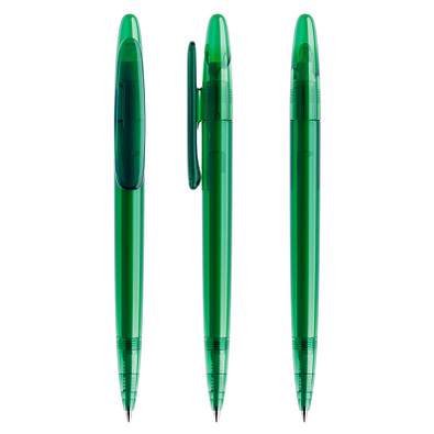 prodir® Drehkugelschreiber DS 5 ohne Metallspitze, blaue Mine, grün transparent