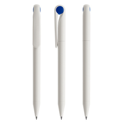 prodir® Drehkugelschreiber DS1 TMM Twist, blaue Mine, weiß/blau