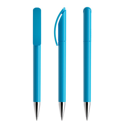 prodir® Drehkugelschreiber DS3 TPC Twist, blaue Mine, cyanblau