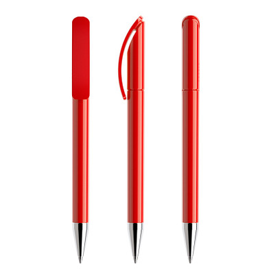 prodir® Drehkugelschreiber DS3 TPC Twist, blaue Mine, rot