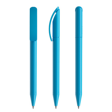 prodir® Drehkugelschreiber DS3 TPP Twist, blaue Mine, cyanblau