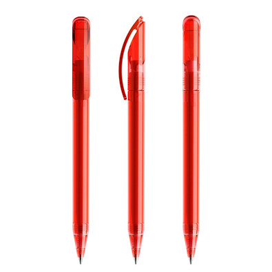 prodir® Drehkugelschreiber DS3 TTT Twist, blaue Mine, rot