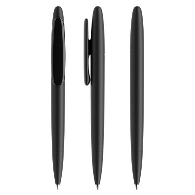 prodir® Drehkugelschreiber DS5 Soft Touch TRR Twist, blaue Mine, schwarz/schwarz