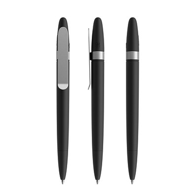 prodir DS5 Soft Touch TSR Twist Kugelschreiber, Black-Silver satin finish