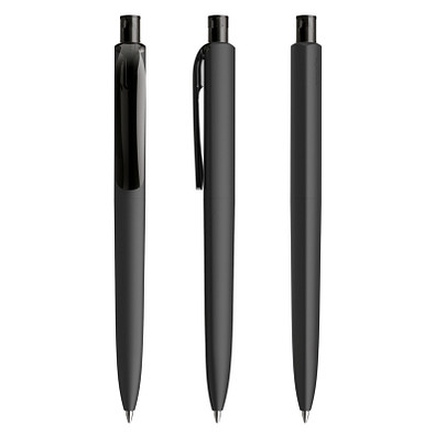 prodir® Druckkugelschreiber DS8 Soft Touch PRR Push, blaue Mine, schwarz