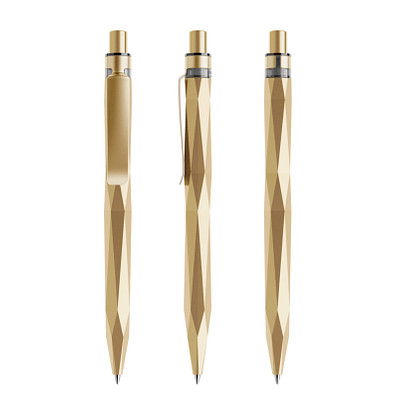 prodir® Druckkugelschreiber QS20 PQS Stone, blaue Mine, gold/gold satiniert