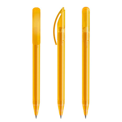 prodir® Drehkugelschreiber DS3 TFF, blaue Mine, gelb/transparent