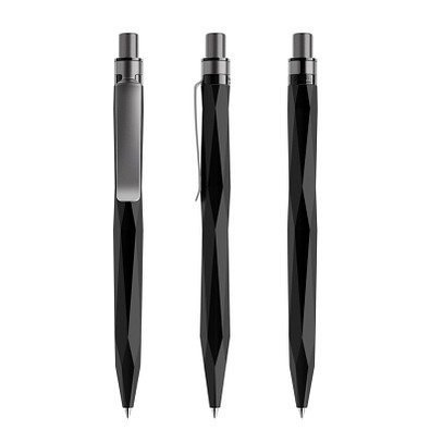 prodir® Druckkugelschreiber QS20 PQS Stone, blaue Mine, kohlschwarz/graphit satiniert