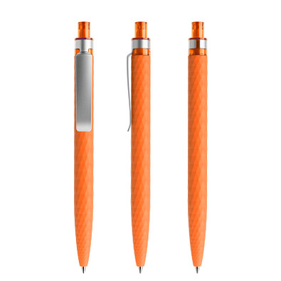 prodir® Druckkugelschreiber QS01 Soft Touch PRS Push, blaue Mine, orange