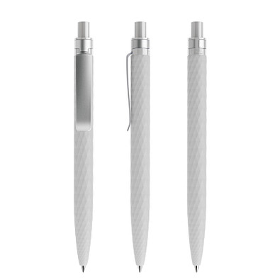 prodir® Druckkugelschreiber QS01 Soft Touch PRS Push, blaue Mine, zementgrau