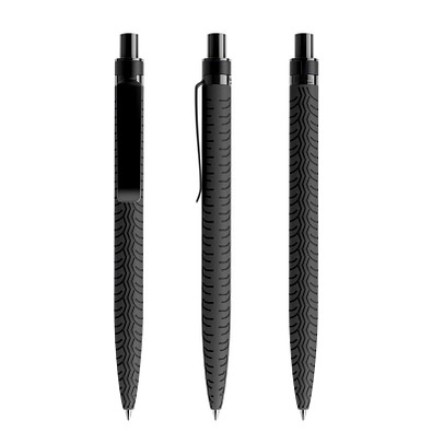 prodir® Druckkugelschreiber QS03 Soft Touch PRS Push, blaue Mine, schwarz/schwarz