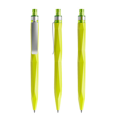 prodir® Druckkugelschreiber QS20 PMS Push, blaue Mine, gelbgrün