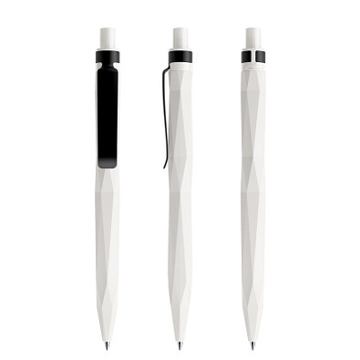 prodir® Druckkugelschreiber QS20 PMS Push, blaue Mine, weiß/schwarz