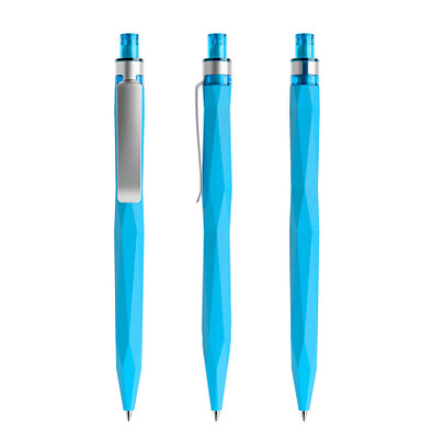 prodir® Druckkugelschreiber QS20 Soft Touch PRS Push, blaue Mine, cyanblau