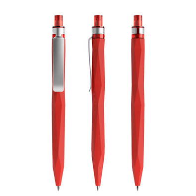 prodir® Druckkugelschreiber QS20 Soft Touch PRS Push, blaue Mine, rot