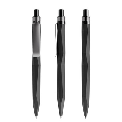 prodir® Druckkugelschreiber QS20 Soft Touch PRS Push, blaue Mine, schwarz/graphit