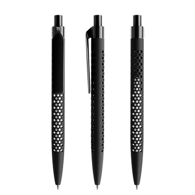 prodir® Druckkugelschreiber QS40 Soft Touch PRP Push, blaue Mine, schwarz