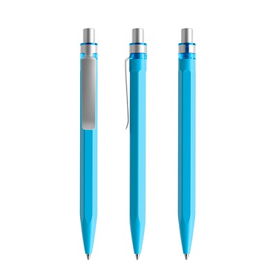 prodir QS50 PMS Push Kugelschreiber, Cyan Blue-Silver satin finish