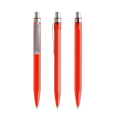 prodir QS50 PMS Push Kugelschreiber, Red-Silver satin finish
