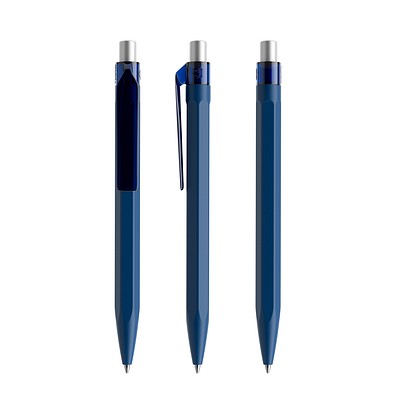 prodir QS50 PMT Push Kugelschreiber, Sodalite Blue-Silver satin finish