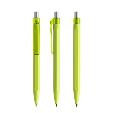 prodir QS50 PMT Push Kugelschreiber, Yellow Green-Silver satin finish