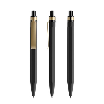 prodir QS50 Soft Touch PRS Push Kugelschreiber, Black-Gold