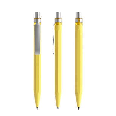 prodir QS50 Soft Touch PRS Push Kugelschreiber, Lemon-Silver satin finish