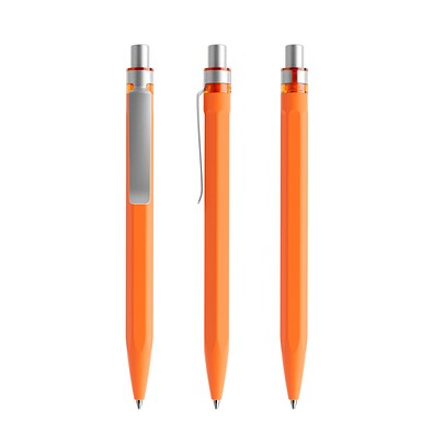 prodir QS50 Soft Touch PRS Push Kugelschreiber, Orange-Silver satin finish