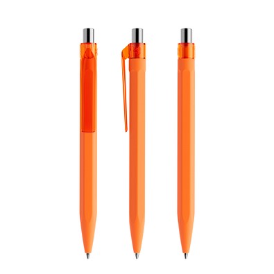 prodir QS50 Soft Touch PRT Push Kugelschreiber, Orange-Silver chrome finish