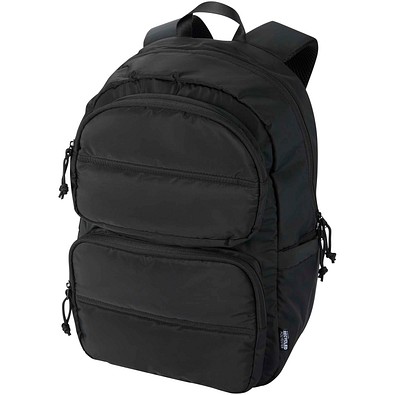 Puffer 15,6 GRS recycelter Laptoprucksack 18L, schwarz