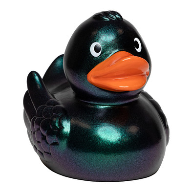 Quietsche-Ente Klassik, metallic/grün