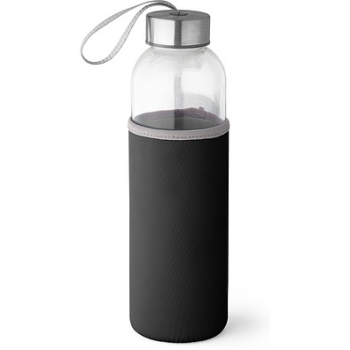 RAISE. Glas und Edelstahl Sportflasche 520 mL, Schwarz