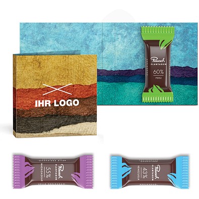 Rausch Plantagen Minis in Klappkarte klein, Grenada Kakao, inkl. Druck