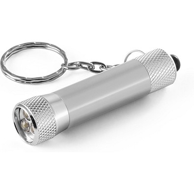RE-LERGAN. Schlüsselanhänger mit LED-Taschenlampe, Satinsilber