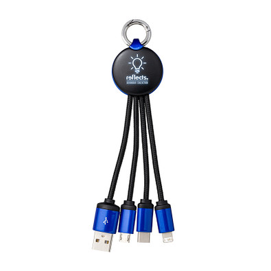reeves® 3-in-1 Ladekabel mit Beleuchtung PUHALANI, blau/blau