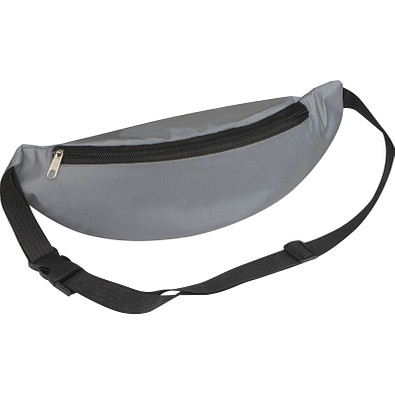 Reflektierende Gürteltasche aus Polyester, grau Reflektierende Gürteltasche aus Polyester, grau