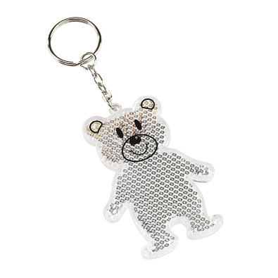Reflektierender Schlüsselanhänger TEDDY,weiß