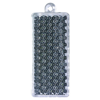 Reflektor Rechteck mit Kordel, transparent Reflektor Rechteck mit Kordel, transparent
