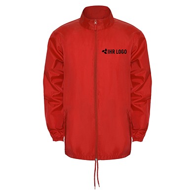 Regenjacke Island –  leichte Windjacke mit Reißverschluss, M, Rot