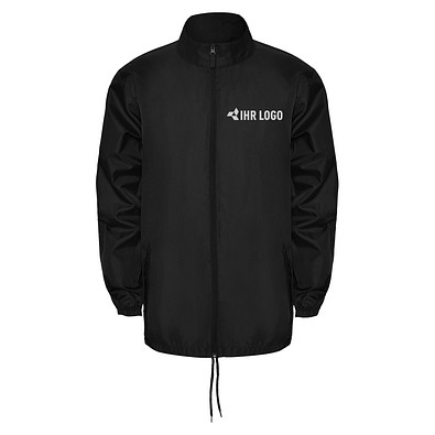 Regenjacke Island –  leichte Windjacke mit Reißverschluss, M, Schwarz