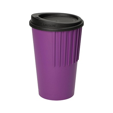 Riffel-Kaffeebecher ToGo, 300 ml, brombeere/schwarz